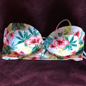 Strapless Floral Bikini Top